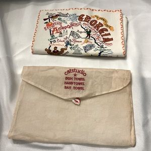 Georgia State Catstudio Embroidered Colorful Kitchen Tea Towel NWT